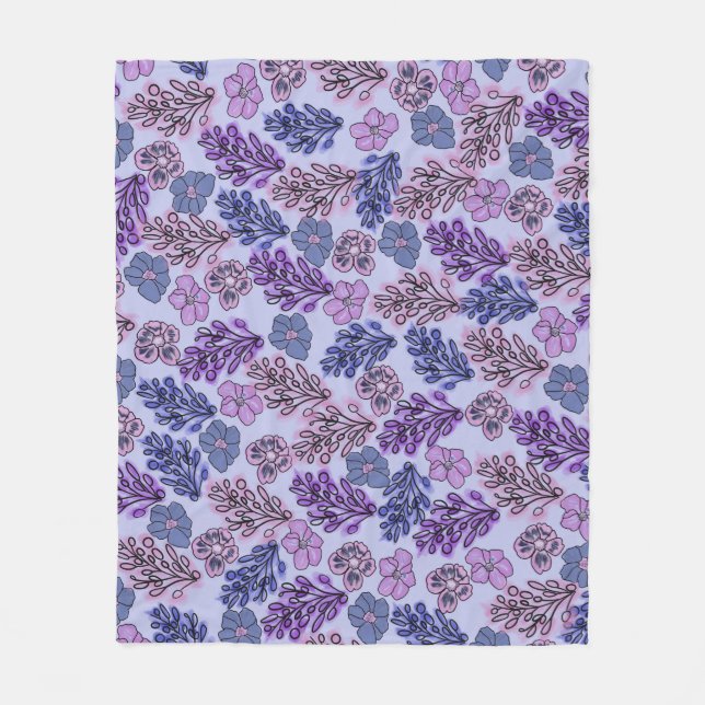 Cobertor De Velo Violet Floral (Frente)