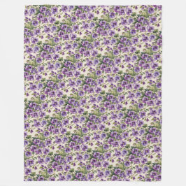 Cobertor De Velo Violetas roxas em branco