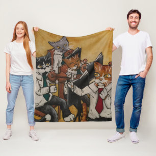 Cobertor De Velo Violino Orchestral Cats Fleece Blanket
