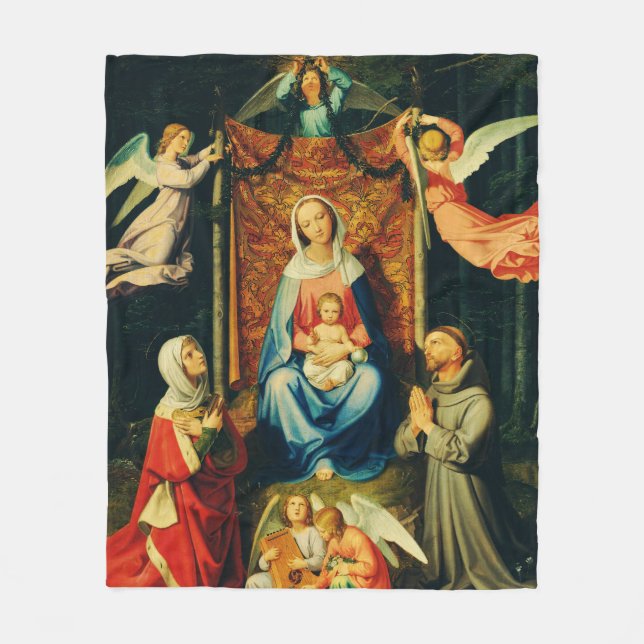 Cobertor De Velo Virgem com Menino, Sta. Adelheid e S. Francisco (Frente)