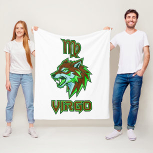 Cobertor De Velo Virgo Zodíaco Neon Verde Estético