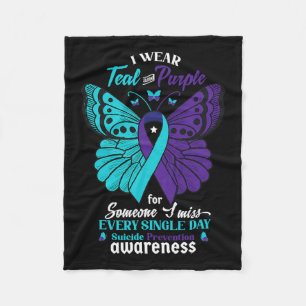 Cobertor De Velo Vista Teal E Roxo Para Alguém Que Eu Amo Suicídio