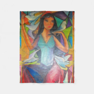 Cobertor De Velo Vitral colorido geral Madonna gracioso