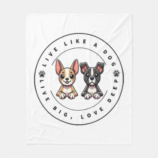 Cobertor De Velo Viva Como um Cão Viva Grande, Ame Profundo