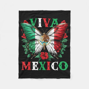 Cobertor De Velo Viva México Borboleta do Dia da Independência Mexi