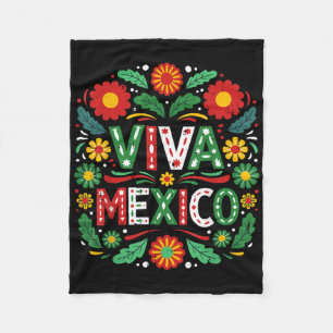 Cobertor De Velo Viva México Dia da Independência do México Floral