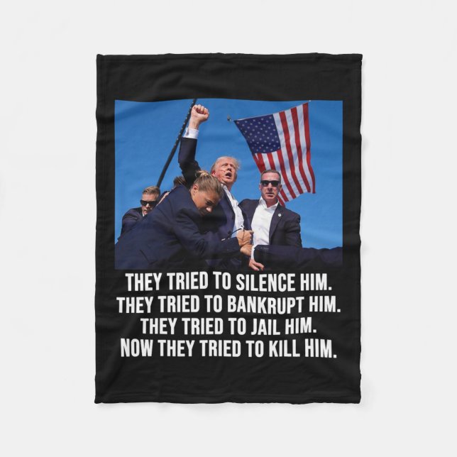 Cobertor De Velo Vive Donald Trump Mug Shot - Nunca se renda (Frente)