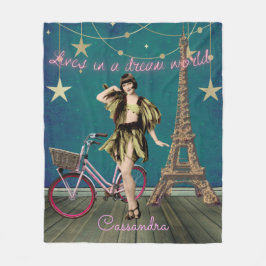 Cobertor De Velo Vive em um mundo de sonhos Arte Alterada Engraçado