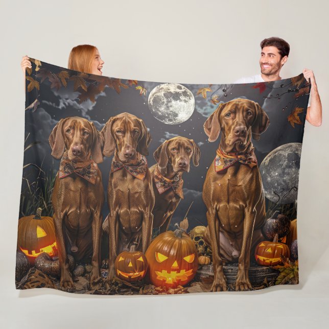Cobertor De Velo Vizsla Halloween Assustador (In Situ)