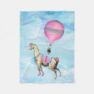 Cobertor De Velo Voando Llama Fleece Blanket