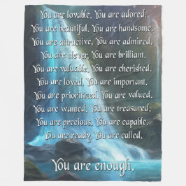 Cobertor De Velo Você É Suficiente - Flece Blanket