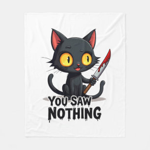Cobertor De Velo Você Não Viu Nada Gato Preto Divertido Halloween