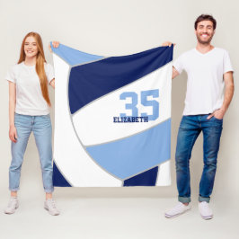 Cobertor De Velo Vôlei azul-clara-marinho gigante