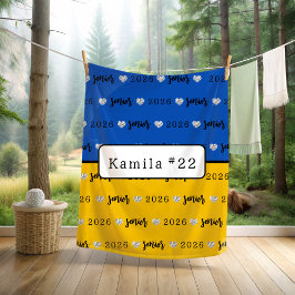 Cobertor De Velo Volei personalizado sênior azul e amarelo 