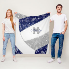 Cobertor De Velo voleibol de cinza azul de marinho de padrão plural