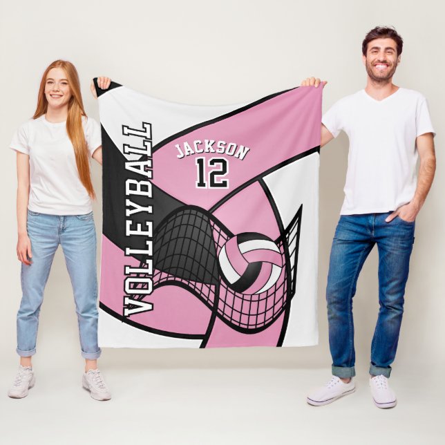 Cobertor De Velo Voleibol 🏐 Esporte a Rosa Bebê, Branco e Negro (In Situ)