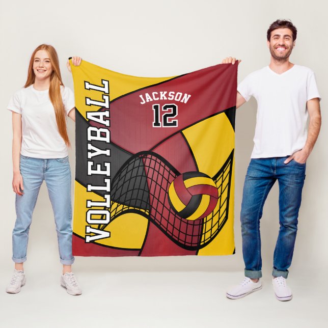 Cobertor De Velo Voleibol 🏐 Esporte em Maroon Vermelho, Dourado e  (In Situ)