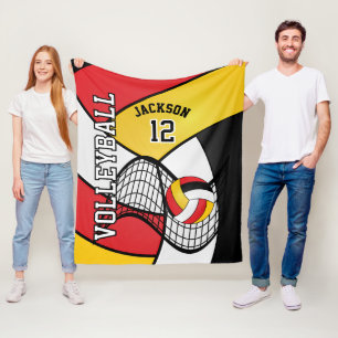 Cobertor De Velo Voleibol 🏐 Esporte em Vermelho, Negro e Amarelo