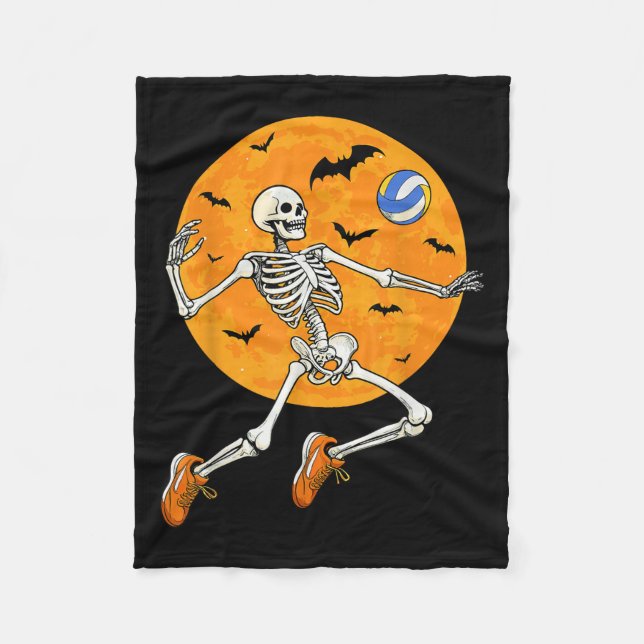 Cobertor De Velo Volleyball Skeleton Soky Boys Halloween Volleyball (Frente)
