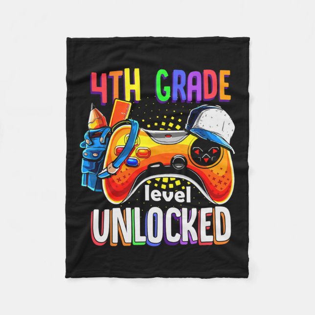 Cobertor De Velo Voltar à Escola Gamepad 4º Nível Unlo (Frente)