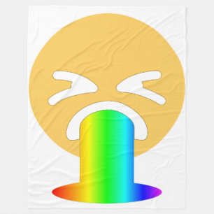 Cobertor De Velo vômito do arco-íris emoji blanket