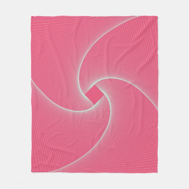 Cobertor De Velo vórtice quadrado esboçado rosa veludo (Frente)