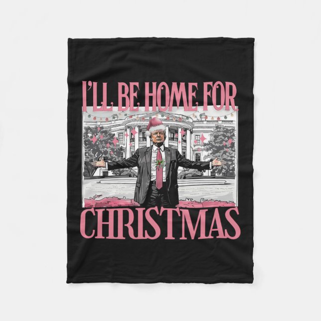 Cobertor De Velo Vou Estar Em Casa Para Papais noeis De Natal Engra (Frente)