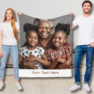 Cobertor De Velo Vovó Blanket Personalizado Fleece Cozy Ideia de pr