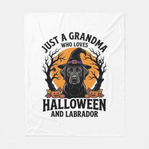 Cobertor De Velo Vovó Halloween Labrador Engraçado Vintage_1