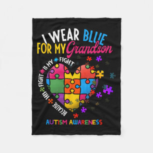 Cobertor De Velo Vovó Vovô Eu Uso Azul Pelo Meu Neto Autismo