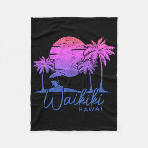Cobertor De Velo Waikiki Beach Havaí Surf Vintage Sunset Surfer