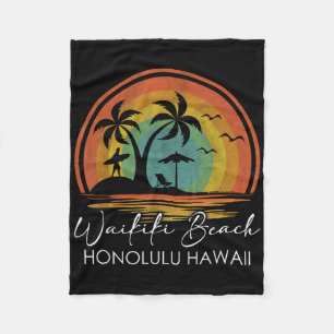 Cobertor De Velo Waikiki Beach Honolulu Hawaii Summer Vacp Trop
