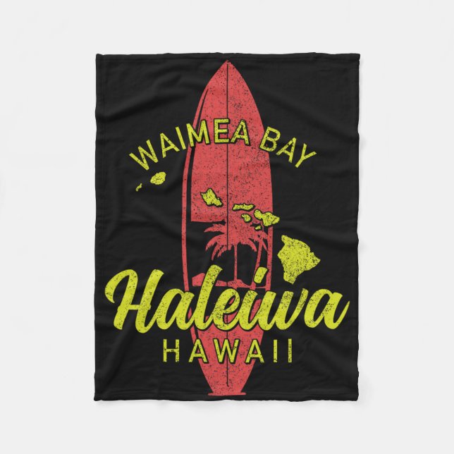 Cobertor De Velo Waimea Y Haleiwa Hawaii Surf Board Surfing Surfer  (Frente)