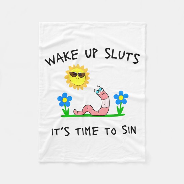 Cobertor De Velo Wake Up S It's Time To Sin Funny Animal Meme  (Frente)