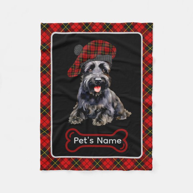Cobertor De Velo Wallace Scottie Dog Tartan Personalizado (Frente)