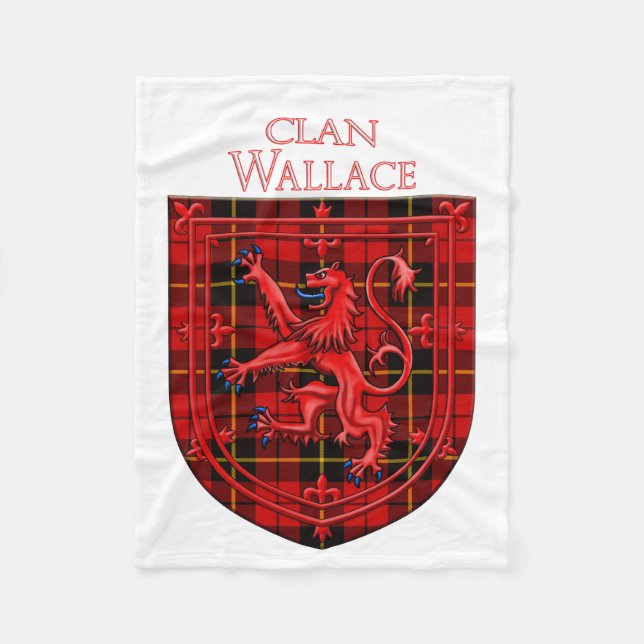 Cobertor De Velo Wallace Tartan Scottish Plaid Lion Rampant (Frente)