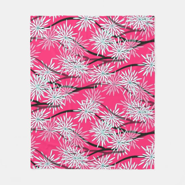 Cobertor De Velo Wallpaper Floral da Ásia Retroativa. (Frente)