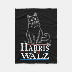 Cobertor De Velo Waltz 2024 Eleição Engraçado Cat Kamala Harris Tim