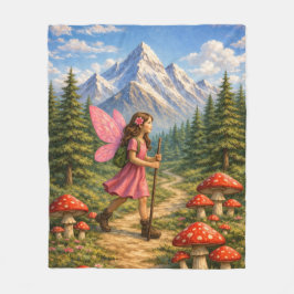 Cobertor De Velo Wanderlust Mountain Fairy Hiker Fairycore Mushroom