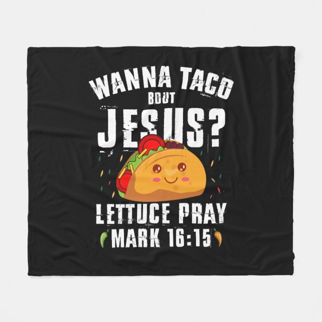Cobertor De Velo Wanna Taco Bout Jesus Cinco de Mayo Christian (Frente (Horizontal))