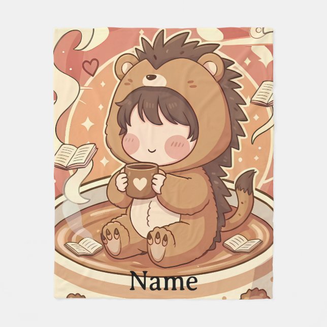 Cobertor De Velo Warm Hedgehog Brew Cozy Fleece Blanket (Frente)
