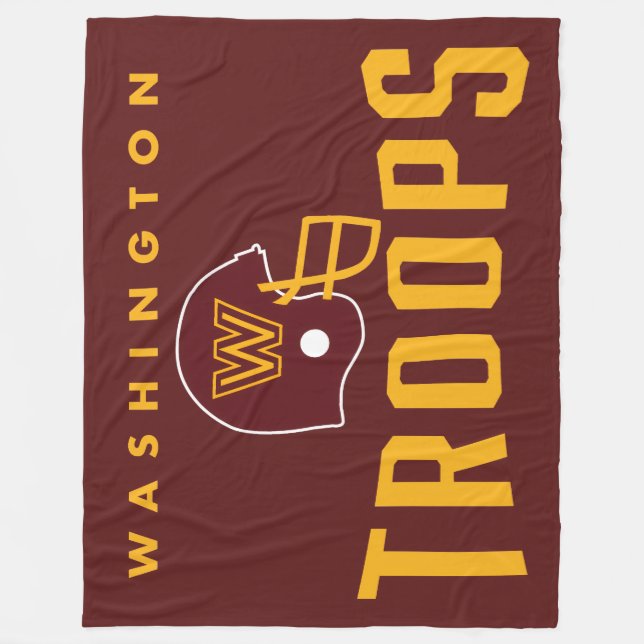 Cobertor De Velo Washington Troops Football Fleece Blanket (Frente)
