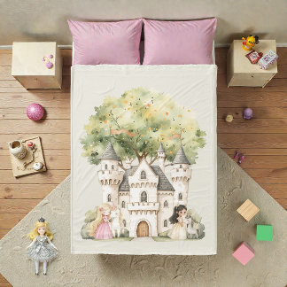 Cobertor De Velo Watercolor Fairytale Princess Whimsical