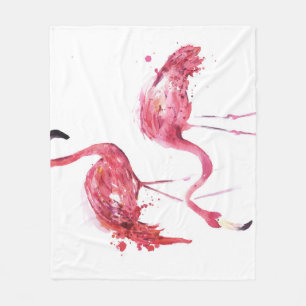 Cobertor De Velo Watercolor Flamingos, Elegante Design.