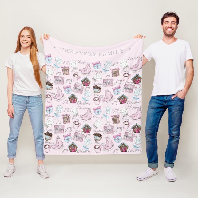 Cobertor De Velo Watercolor Pink Pink Natal (In Situ)