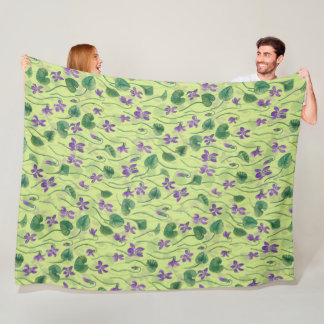 Cobertor De Velo Watercolor violets on honey dew