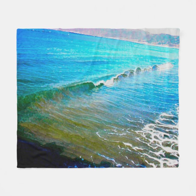 Cobertor De Velo Watercolor Waves  (Frente (Horizontal))