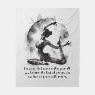 Cobertor De Velo Watercolor Yoga Reiki - Pose Rei Pigeon De Uma Per