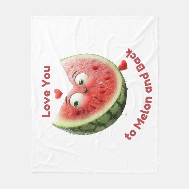 Cobertor De Velo Watermelon Love: Sweet & Juicy Heart (Frente)