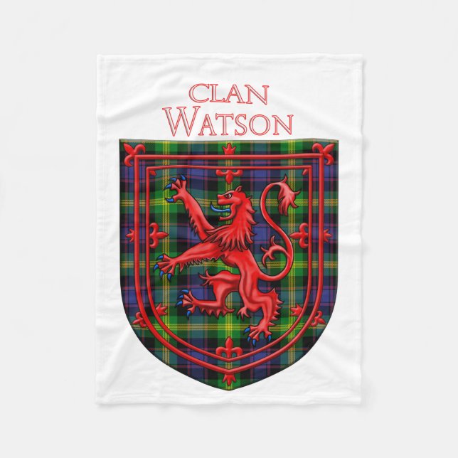 Cobertor De Velo Watson Tartan Scottish Xadrez Lion Rampant (Frente)